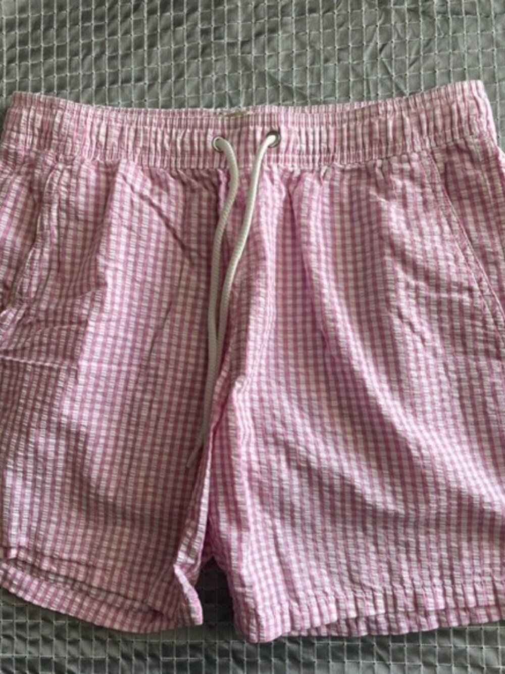 JCrew swimsuit shorts size S in pink seersucker